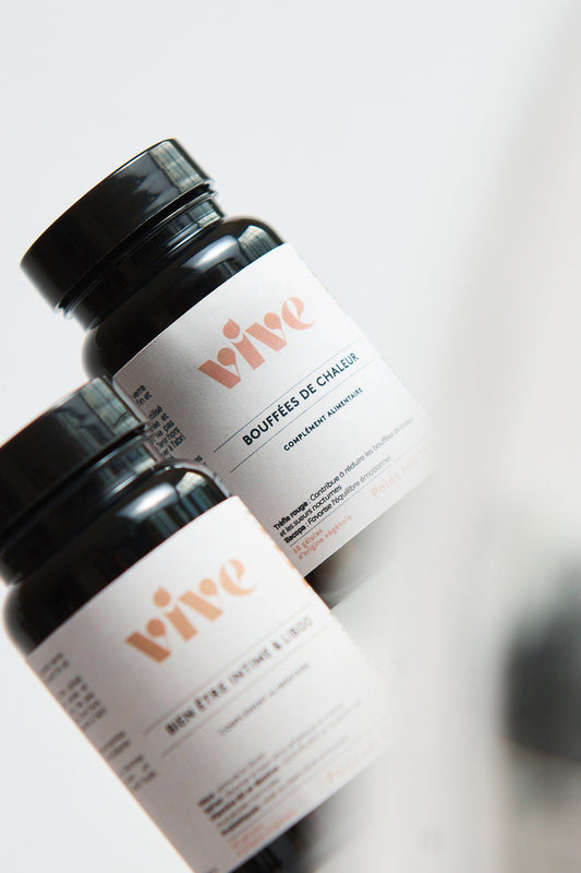 Une cure naturelle composée de compléments alimentaires pour les femmes ménopausées : bouffées de chaleur, sueurs nocturnes, hydratation, libido.